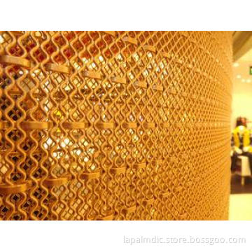 'Flexi' Woven Decorative Mesh for Column,Brass Wire Crimped
